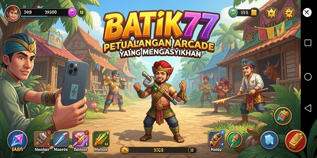 Tampilan gameplay menegangkan dalam BATIK77 - aksi arcade seru!