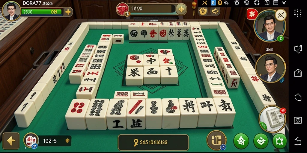 Tampilan gameplay DORA77 yang seru dan menantang dalam bermain Mahjong.