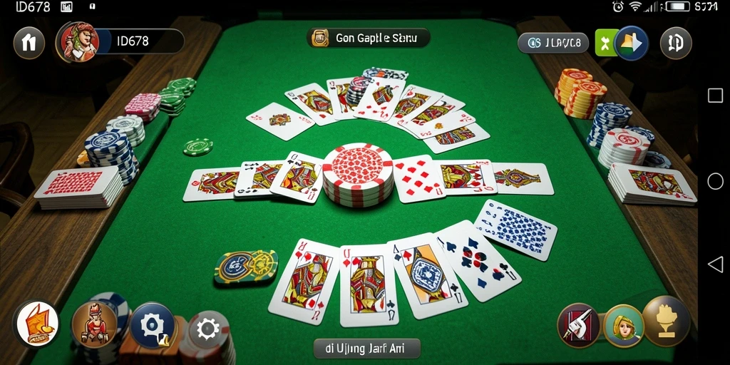 Screenshot dari gameplay Gaple yang mengasyikkan di ID678.