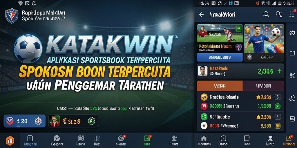 Tampilan gameplay KATAKWIN dengan berbagai pilihan taruhan olahraga.