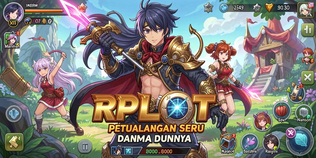 Screenshot gameplay RPLOOT menampilkan aksi karakter Anime yang dinamis.