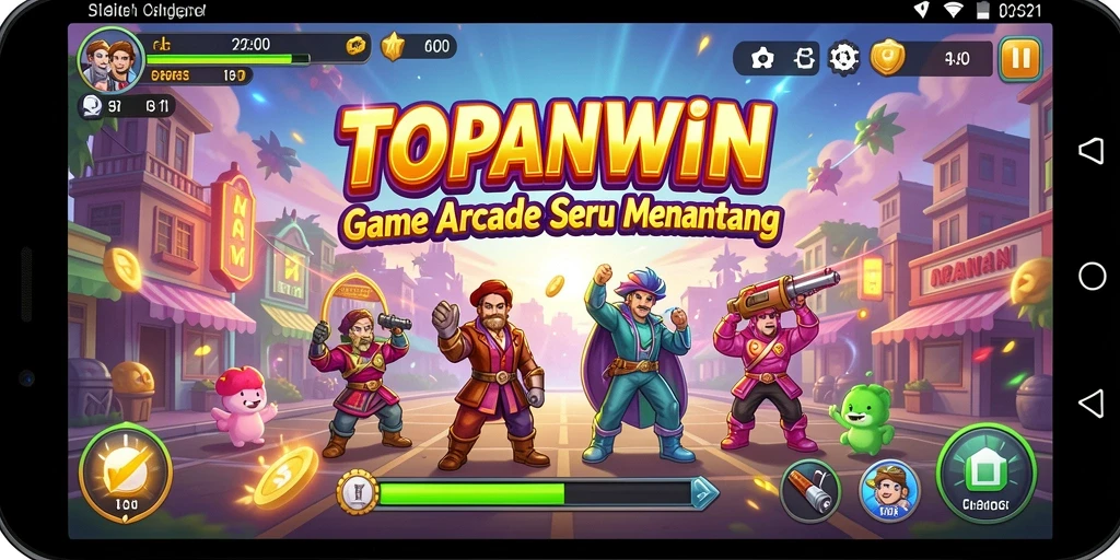 Screenshot gameplay <strong>TOPANWIN</strong> menampilkan aksi seru di level Arcade.