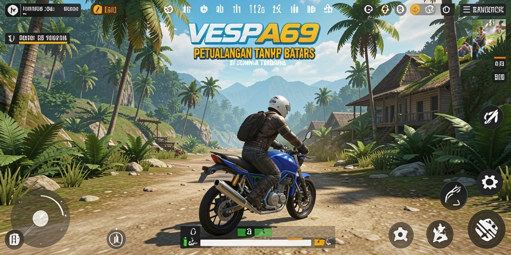 Tangkapan layar VESPA69 menampilkan aksi seru di dunia terbuka.