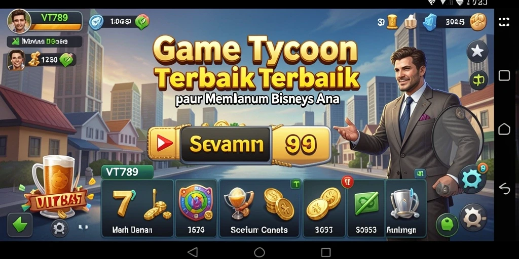 Tampilan screenshot VT789 menunjukkan momen strategis dalam gameplay Tycoon.
