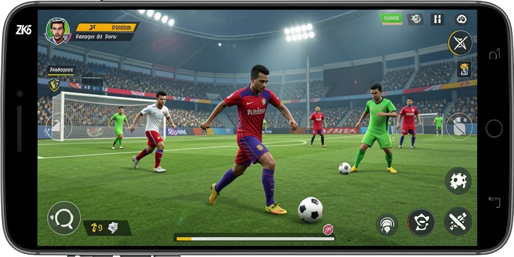 Tangkapan layar gameplay <strong>ZK6</strong> yang menampilkan aksi olahraga mendebarkan.